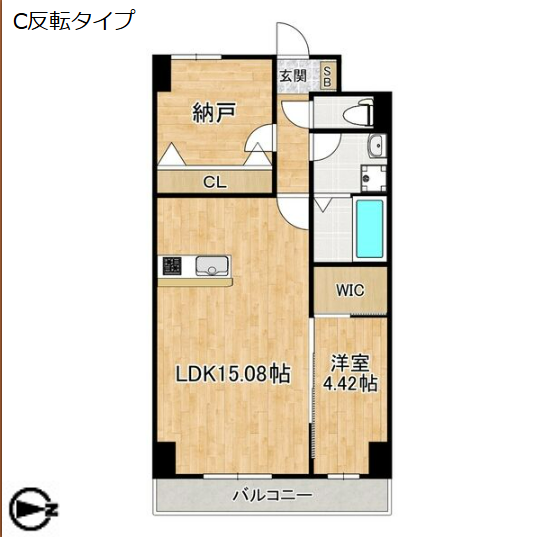2LDKの間取り画像