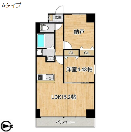 2LDKの間取り画像