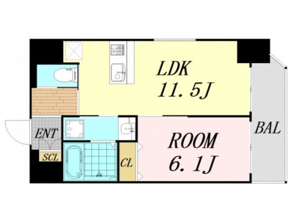 1LDKの間取り画像