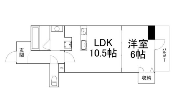 1LDKの間取り画像