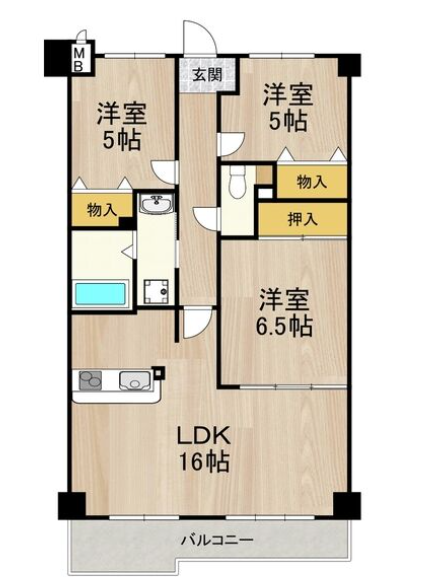 3LDKの間取り画像