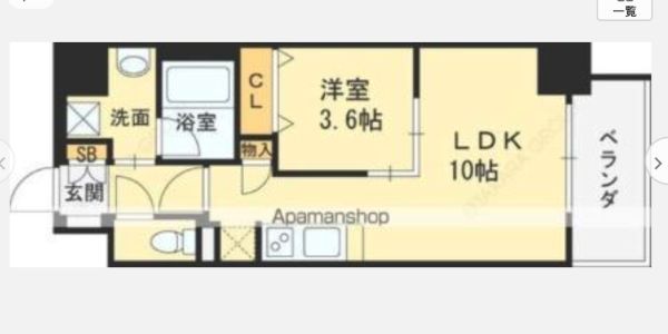 1LDKの間取り画像