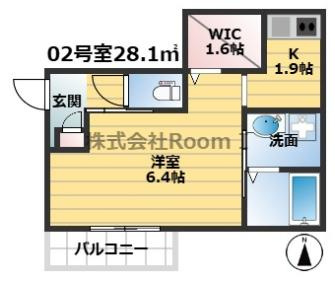 1Kの間取り画像