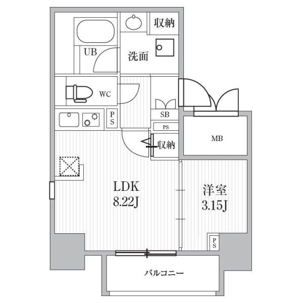 1LDKの間取り画像